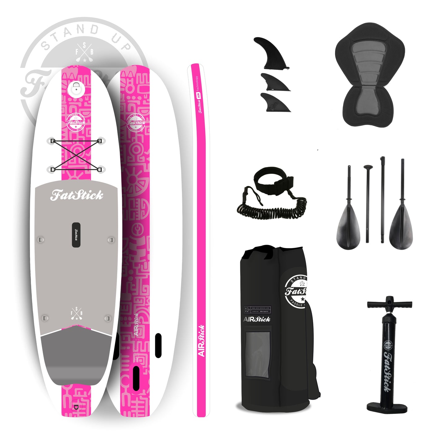 FatStick Air Stick 10’6 Inflatable Paddle Board SUP Package