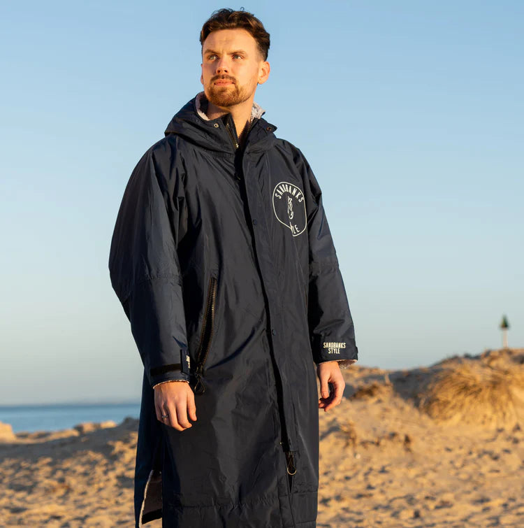 Sandbanks Style Luxury Dry Robe - Navy/Grey – LifesTooSport