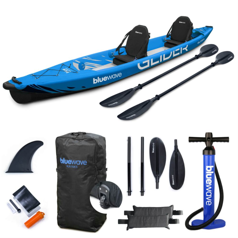 Glider Full Drop-Stitch Double Inflatable Kayak Package | Blue