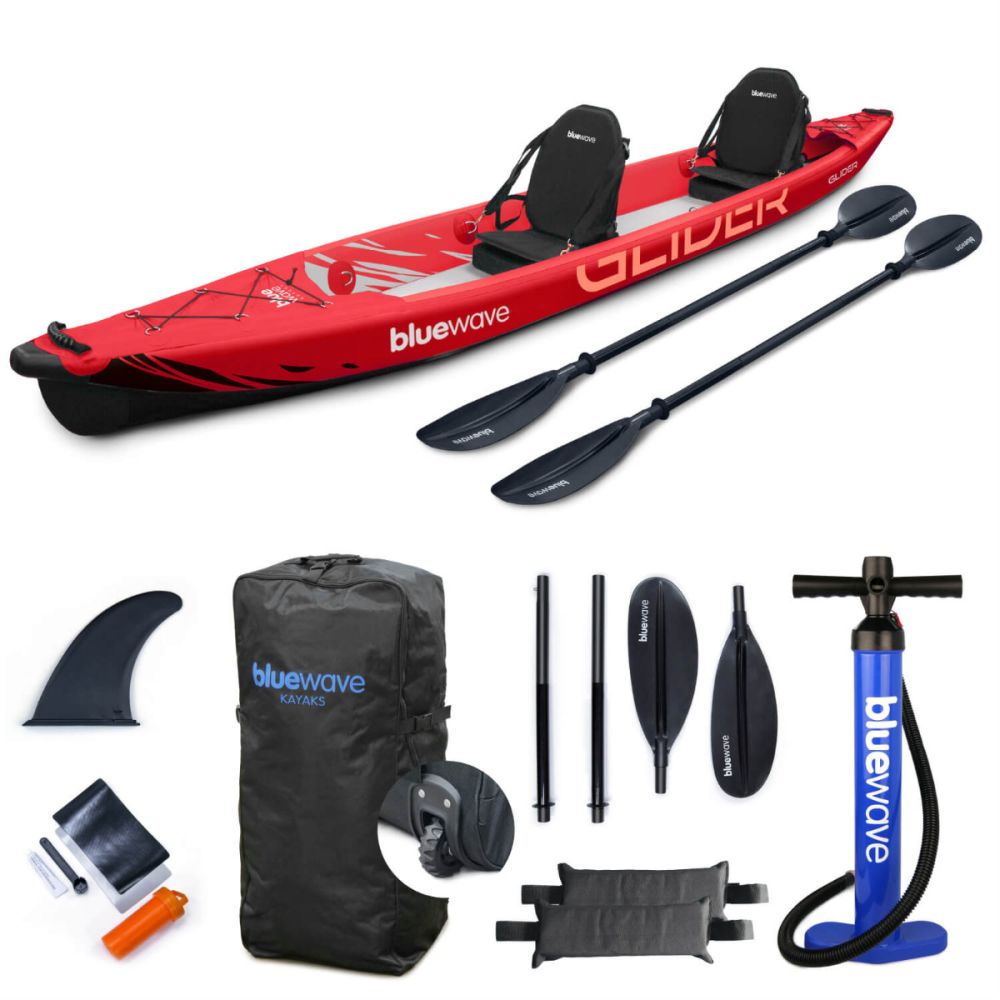 Red Kayaks Inflatable Glider Full Drop-Stitch Double Inflatable Kayak Package | Red ...