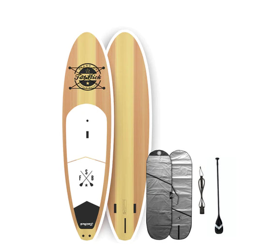 FatStick Bamboo Bullet hard SUP Paddle board Package