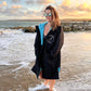 Sandbanks Style Luxury Dry Robe - Black/Blue